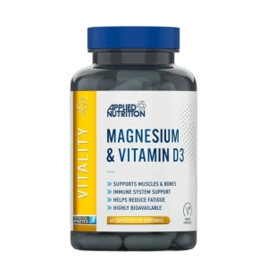 Applied Nutrition Magnesium  Vitamin D3 60 kaps.