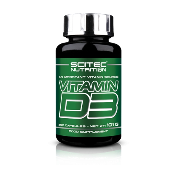 Scitec Nutrition Vitamin D3, 250 kaps.Galioja iki 2024-12-31